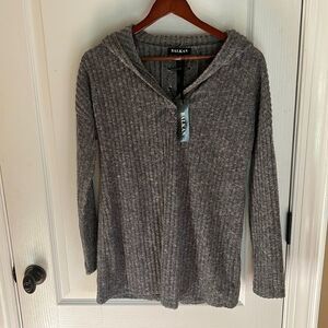 New Balkan Gray Sweater Hoodie with Lace up Back detail